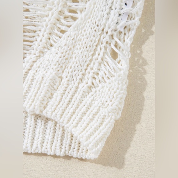 Women's Cream Knit Sweater - Picture 9 of 14
